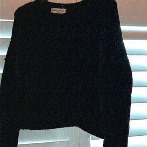 Black velvet sweater from the pants store